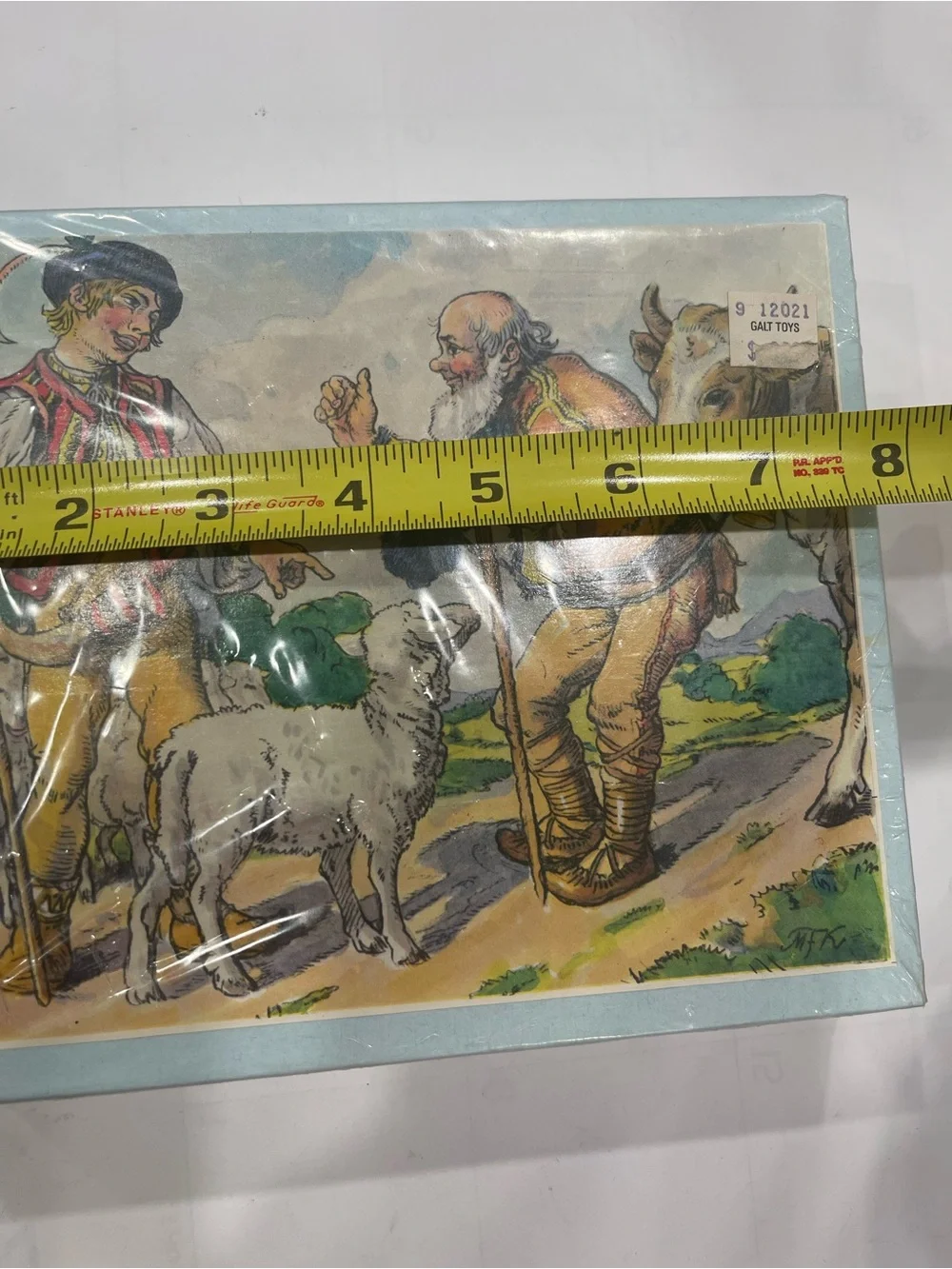 Rare VNTG wooden cube puzzle Czechoslovakia traditional folk  tale illustrations